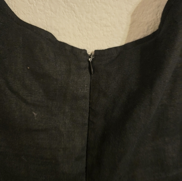 Nikki Valentine Womens Dress Black Sz 8 Irish Linen Embroidered Beaded  Boho Art - Picture 11 of 15